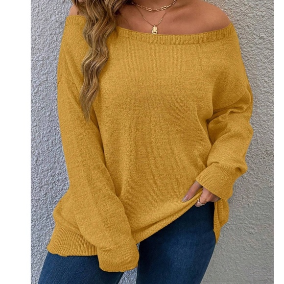 Plus Off Shoulder Sweater Top - Picture 6 of 9